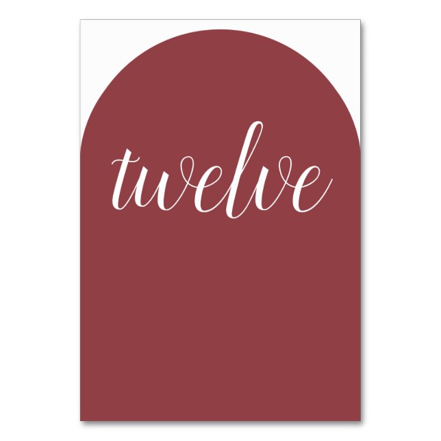 Tarjeta De Mesa Simple Terra Rosa Rodada (Anverso)