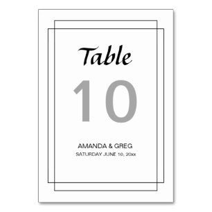 Tarjeta De Mesa Simple White Table Number Cards