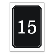 Tarjeta de mesa simple y elegante negra