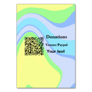 Tarjeta De Mesa Simple y mínimo añadir donaciones de código de bar