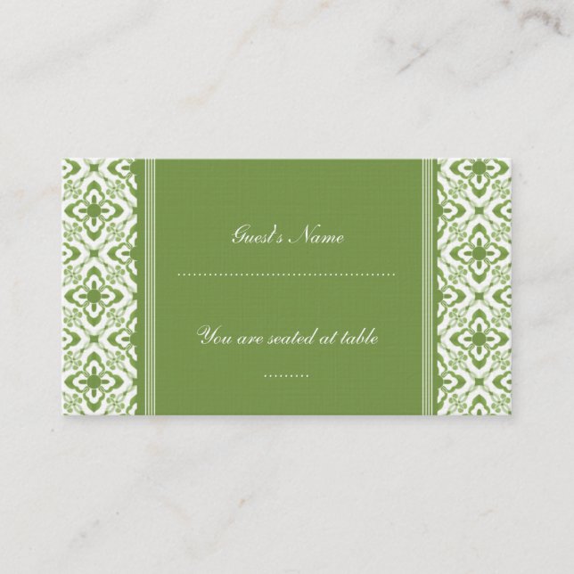 Tarjeta De Mesa Simplemente deslumbrante Damask Wedding Place Card (Anverso)