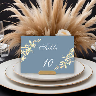 Tarjeta De Mesa Sinfonía floral eterna en Boda azul