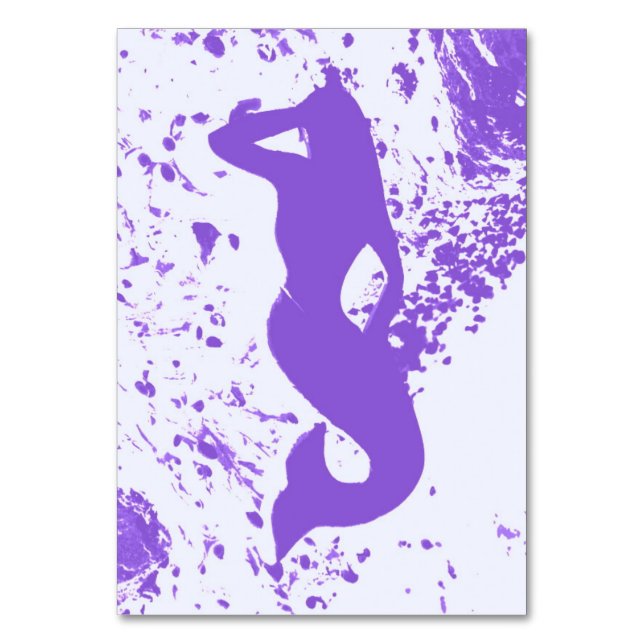 Tarjeta De Mesa sirena de lavanda personalizada (Anverso)