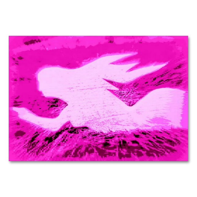 Tarjeta De Mesa sirena rosa apuntando (Anverso)