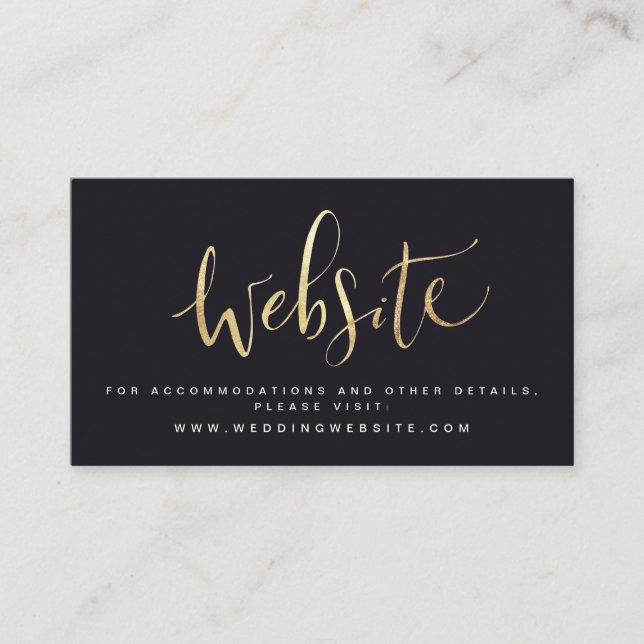 Tarjeta De Mesa Sitio web de Boda de guiones simple moderno Insert (Anverso)