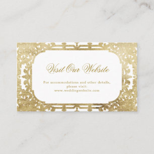 Tarjeta De Mesa Sitio web de visita de vintage elegante dorado