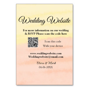 Tarjeta De Mesa sitio web del boda agregar código Q R exploración