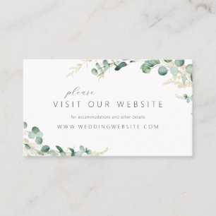 Tarjeta De Mesa Sitio web del boda de ecología de eucalipto rústic