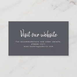 Tarjeta De Mesa Sitio web del boda de guiones simples de carbón ve