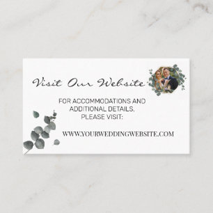 Tarjeta De Mesa Sitio web del boda Eucalyptus verde Insertar tarje