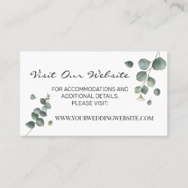 Tarjeta De Mesa Sitio web del boda Eucalyptus verde Insertar tarje