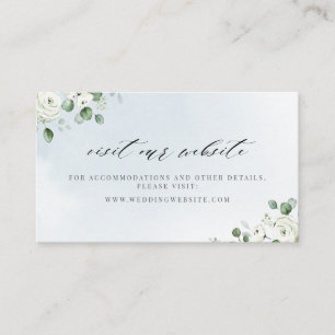 Tarjeta De Mesa Sitio web floral de eucalipto verde Insertar tarje
