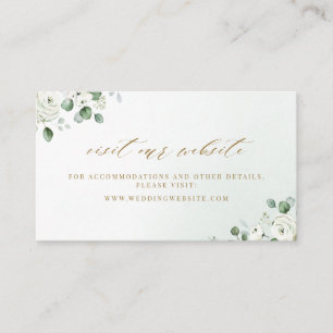 Tarjeta De Mesa Sitio web floral de eucalipto verde Insertar tarje