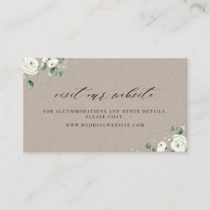 Tarjeta De Mesa Sitio web floral de eucalipto verde Insertar tarje