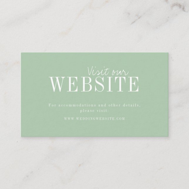 Tarjeta De Mesa Sitio web tipográfico verde minimalista Insertar t (Anverso)