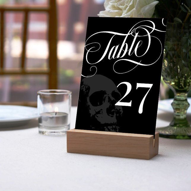 Tarjeta De Mesa Skull Elegant Gótico Boda (Subido por el creador)