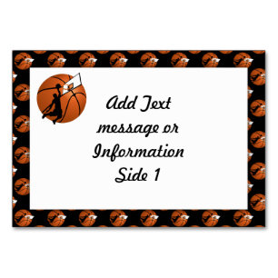 Tarjeta De Mesa Slam Dunk Baloncesto Jugador con Hoop en una bola