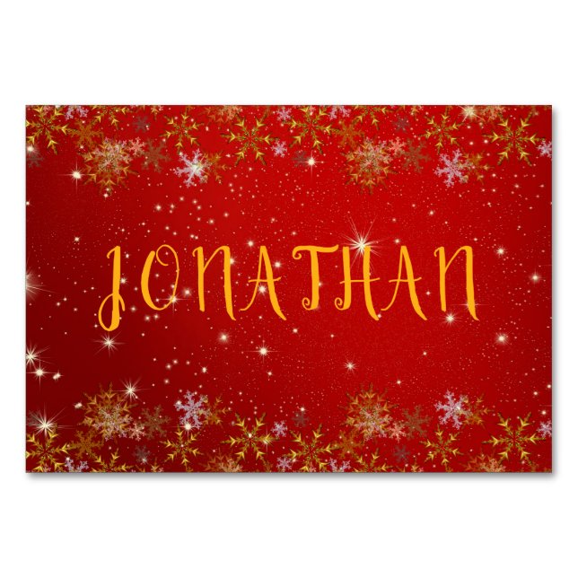 Tarjeta De Mesa Snowflakes Twinkling Stars Navidades colocan tarje (Anverso)