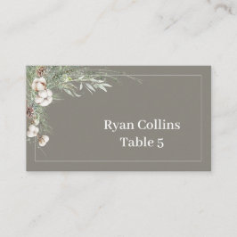 Tarjeta De Mesa Snowy Greenery Place Cards