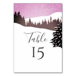 Tarjeta De Mesa Snowy Mountain Winter Wedding