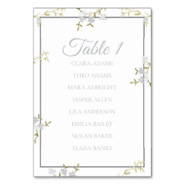 Tarjeta De Mesa Soft Grey Floral Elegant Wedding Seating Chart
