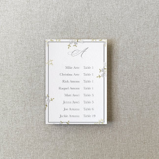 Tarjeta De Mesa Soft Grey Floral Elegant Wedding Seating Chart