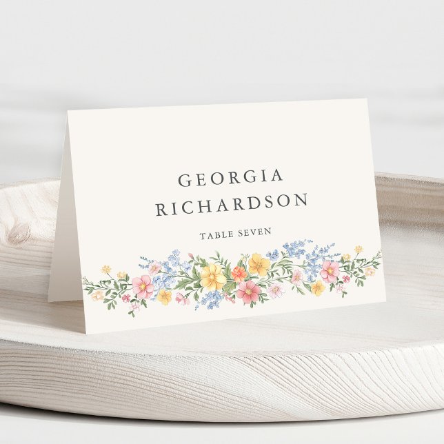 Tarjeta De Mesa Soft Pastel Ornate Spring Guest Name Place Card (Soft Pastel Ornate Spring Guest Name Place Card)