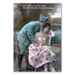 Tarjeta De Mesa Soldado y amante