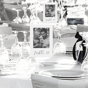 Tarjeta De Mesa Solo Casada Con Un Boda De Fotografía Blanco Y Neg