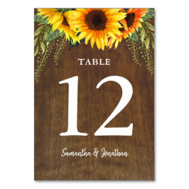 Tarjeta De Mesa Sombardos Rústicos | Boda acuarela