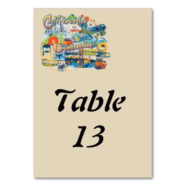 Tarjeta De Mesa Soñando California (Anverso)