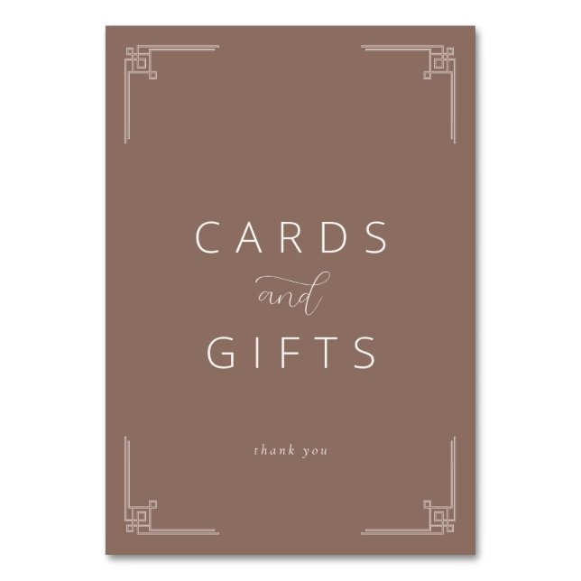 Tarjeta De Mesa Sophisticated Brown Minimalist Gratitude Card (Anverso)