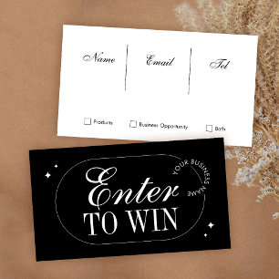 Tarjeta De Mesa Sorteo de Logotipo de Negocio Simple Entre a Ganar