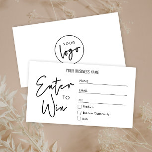 Tarjeta De Mesa Sorteo de Logotipo Empresarial Simple Entre para G