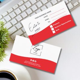 Tarjeta De Mesa Sorteo del Logotipo Rojo Ingrese para Ganar un Bol