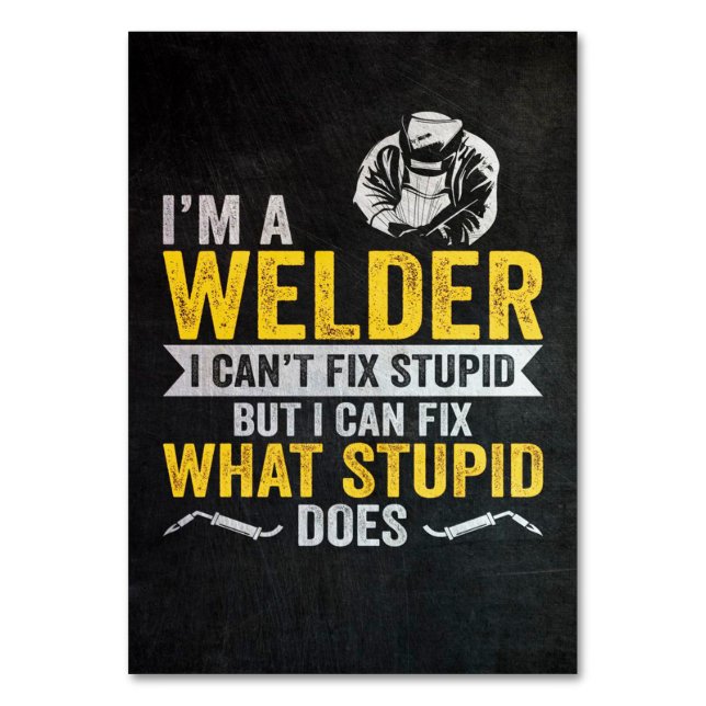 Tarjeta De Mesa Soy el soldador (Anverso)