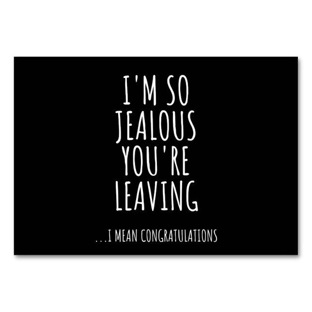 Tarjeta De Mesa Soy tan celoso que te vas (Anverso)