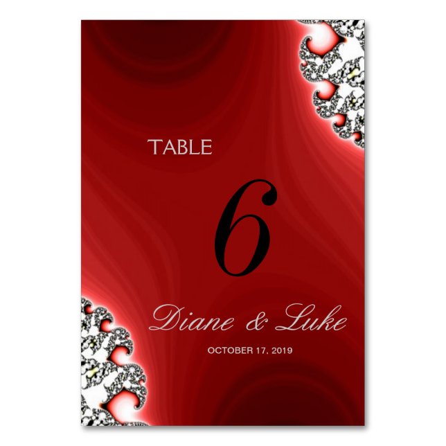 Tarjeta De Mesa Sparkle Jewelry Red Boda Menú+Tarjeta de mesa (Anverso)