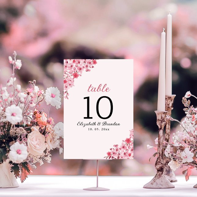 Tarjeta De Mesa Spring Cherry Wedding – Sakura Flower  (Subido por el creador)