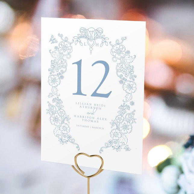 Tarjeta De Mesa Spring Fleur de lis boda polvoriento arte blanco a (Subido por el creador)