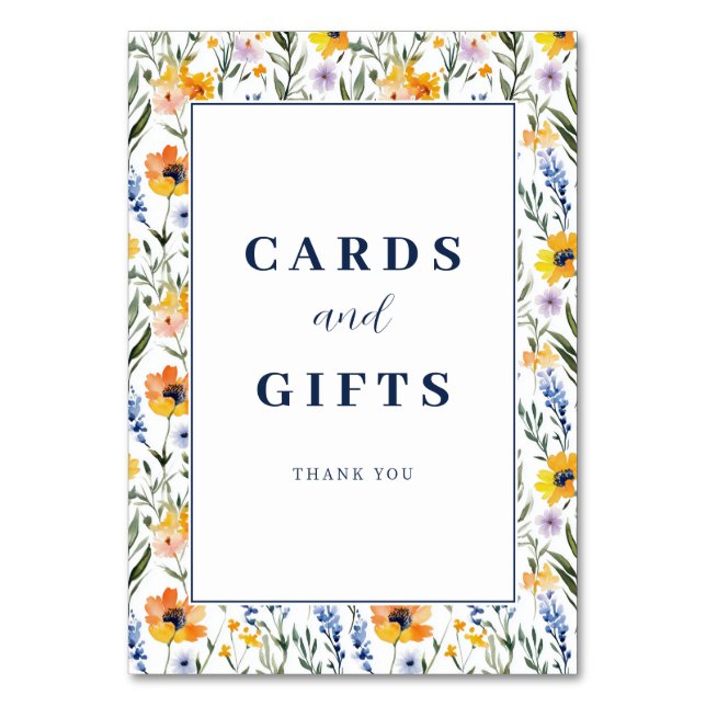 Tarjeta De Mesa Spring Floral Wedding (Anverso)