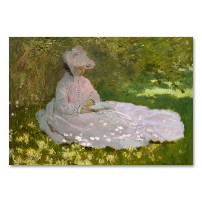 Tarjeta De Mesa Springtime Claude Monet (Anverso)