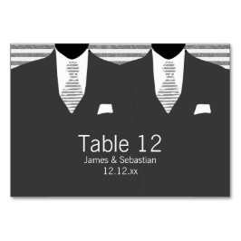Tarjeta De Mesa Sr. Gray Suit y Boda de Tie Gay