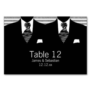 Tarjeta De Mesa Sr. Suit y Boda de Tie Gay