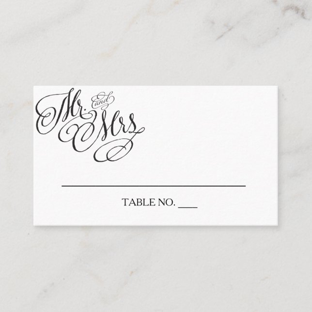 Tarjeta De Mesa Sr. y Sra. Boda Placecards (Anverso)