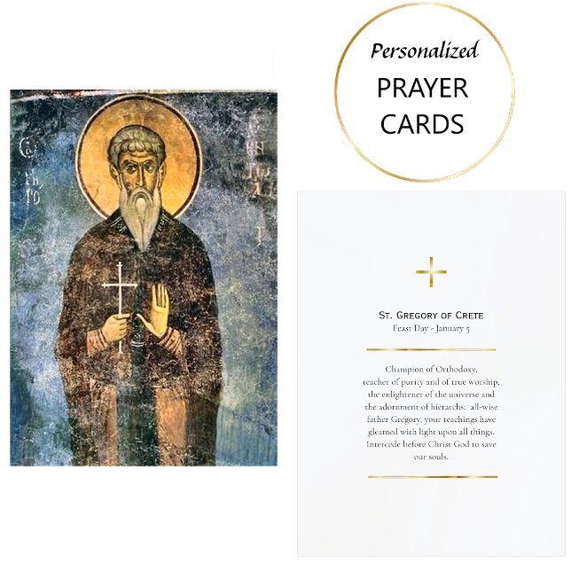 Tarjeta De Mesa St. Gregory of Crete Orthodox Prayer Card (Subido por el creador)