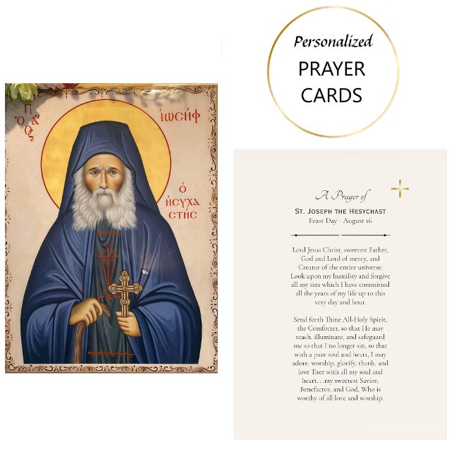 Tarjeta De Mesa St. Joseph the Hesychast Orthodox Prayer Card      (Subido por el creador)