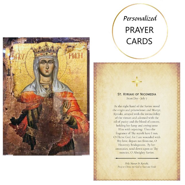 Tarjeta De Mesa St. Kyriaki of Nicomedia Orthodox Prayer Card      (Subido por el creador)