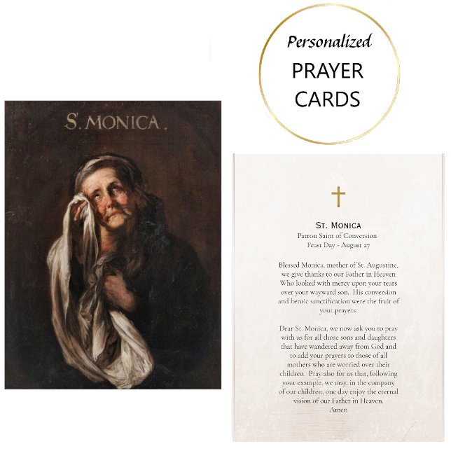 Tarjeta De Mesa St. Monica Roman Catholic Prayer Card (Subido por el creador)