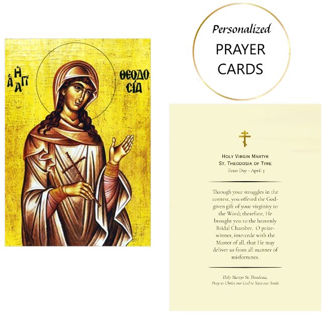 Tarjeta De Mesa St. Theodosia of Tyre Orthodox Prayer Card         (Subido por el creador)